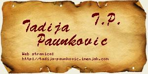 Tadija Paunković vizit kartica